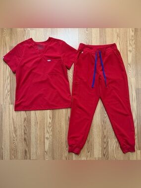 FIGS Winning Red Scrub Set